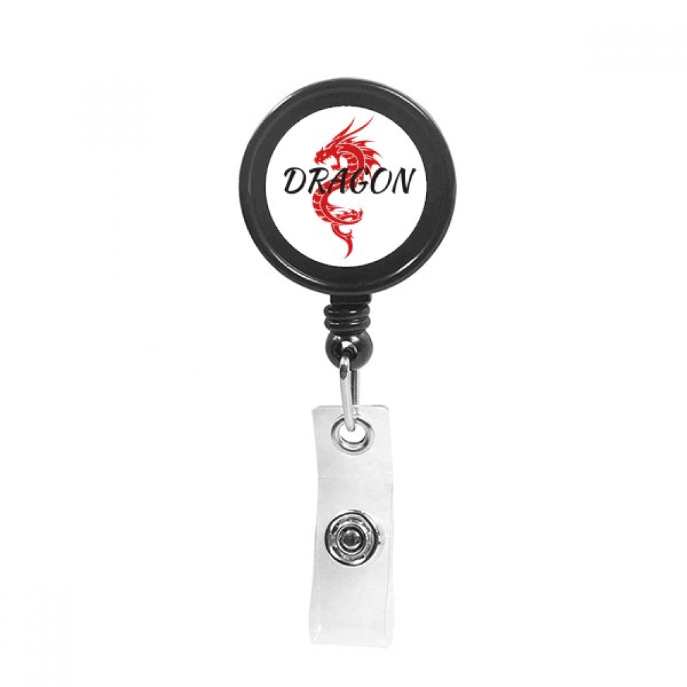 Winged Animal Myth Dragon East West Retractable Keychain Badge Holder ID Badge