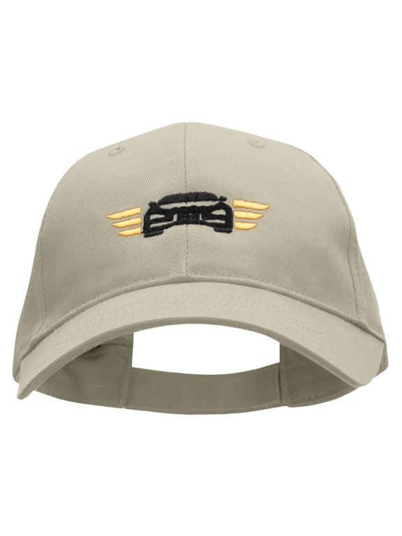 Winged Auto Embroidered Low Profile Organic Cotton Cap - Olive OSFM