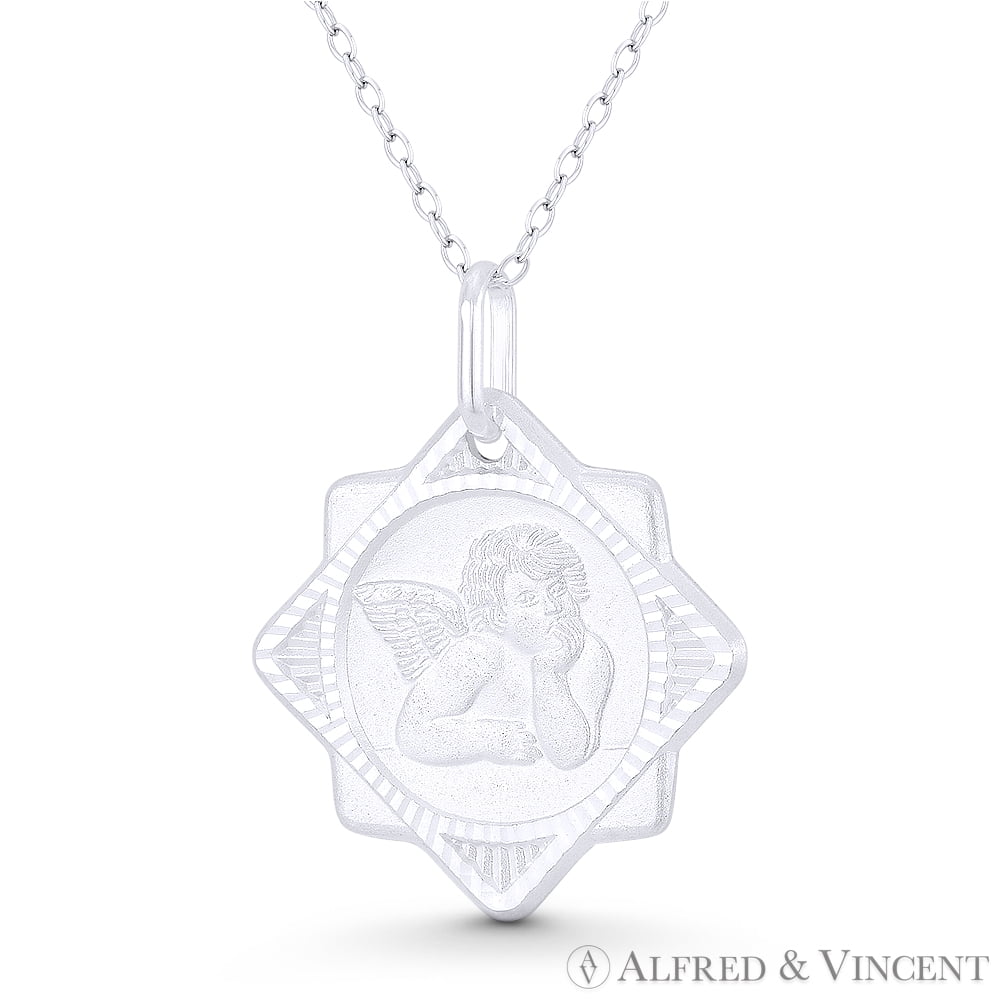 Winged Baby Cherub Guardian Angel Jewish Star 29x24mm (1.1x0.9in