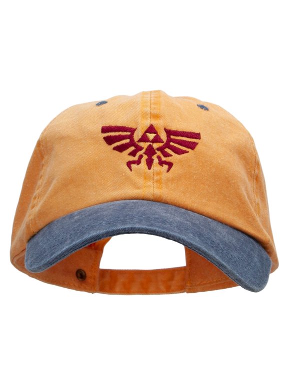 Winged Crest Embroidered Pigment Dyed Wash Caps - Mustard Navy OSFM