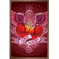 thumbnail image 1 of Winged Double Hearts Wall Poster, 22.375" x 34", Framed, 1 of 3