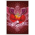 thumbnail image 1 of Winged Double Hearts Wall Poster, 22.375" x 34", Framed, 1 of 2