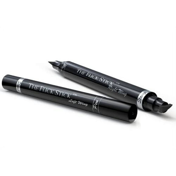 Winged Eyeliner Stamp The Flick Stick by Lovoir, Waterproof Make Up, Smudgeproof, Long Lasting Liquid Eye liner Pen, Vamp Style Wing, 2 Wingliner Pens (12mm Vintage, Midnight Black)