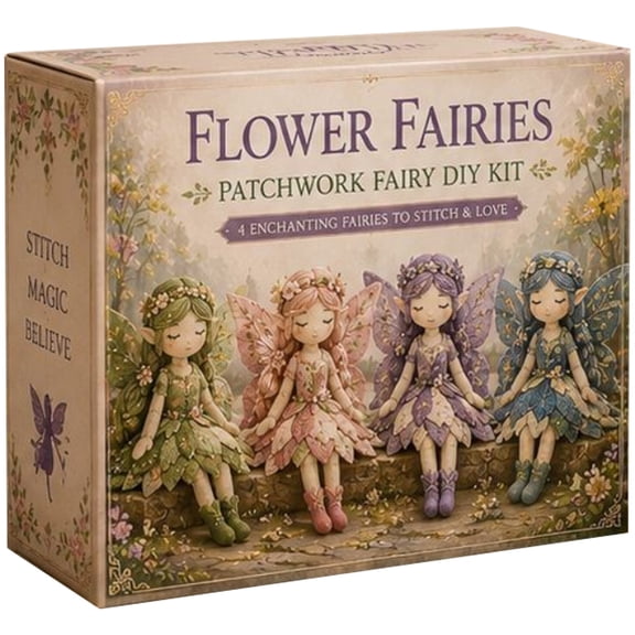 Winged Flower Elf DIY Patchwork Craft Kit 2026 New, All-Inclusive Sewing Supplies Set with Illustrated Guide, Soft Cotton Handmade Fairy Dolls for Home Decoration & Holiday Presents