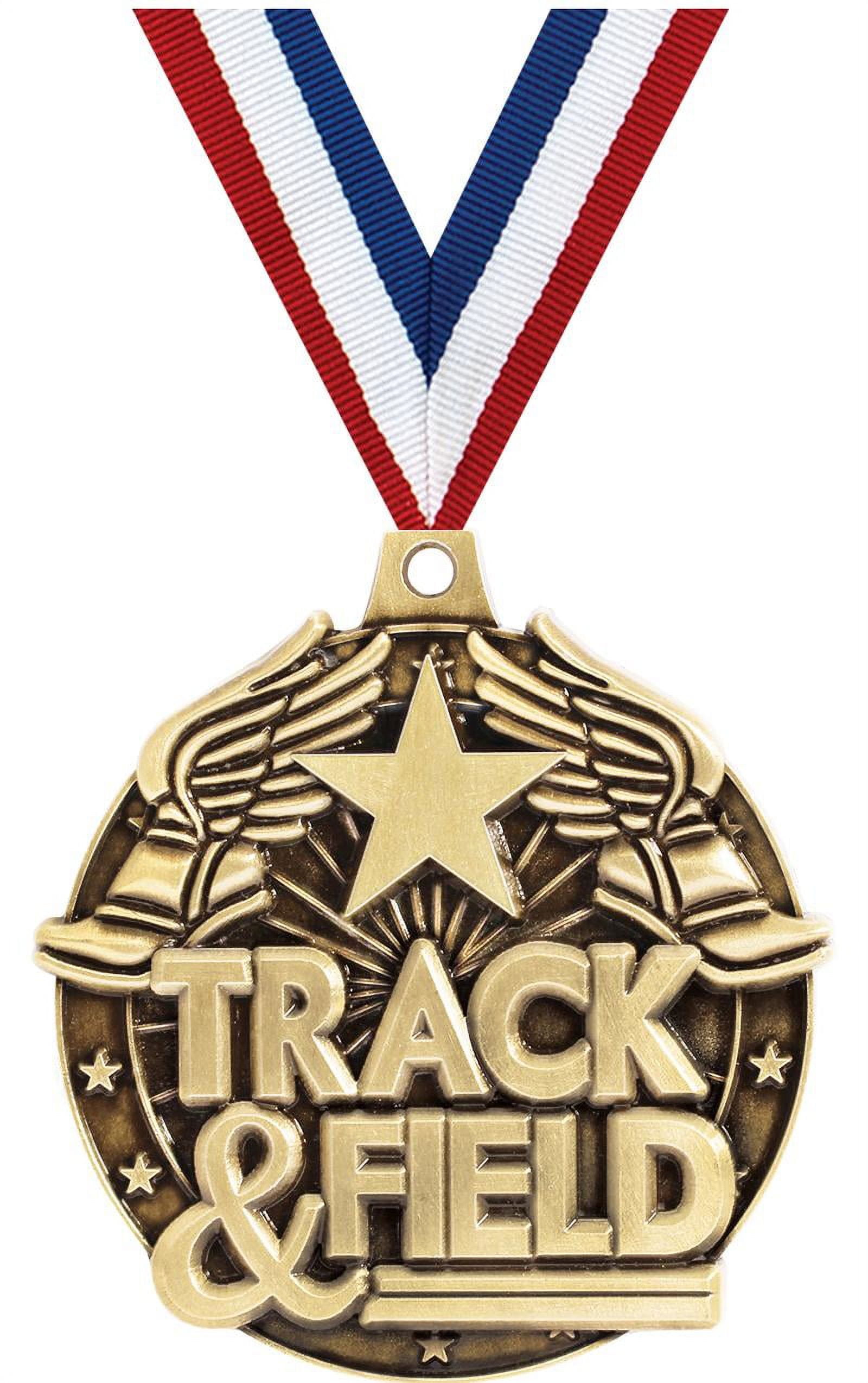 Winged Foot Medals, 2" Gold Diecast Winged Foot Medal Award 5 Pack