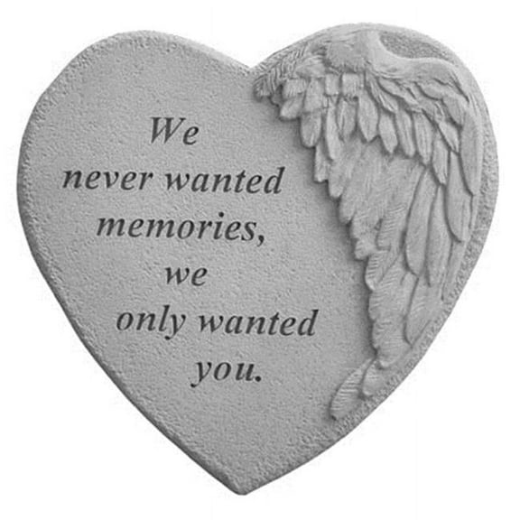 Winged Heart Memorial Stone - We Never Wanted...