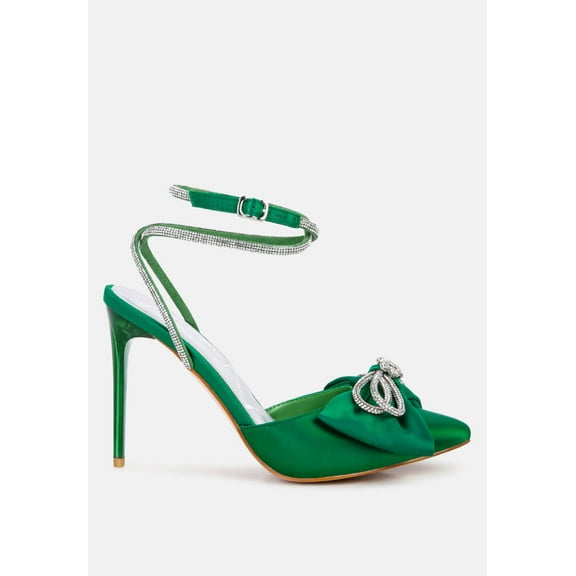 Winged High Heel Rhinestone Embellished Sandals