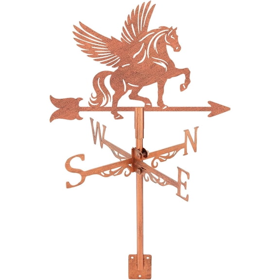 Winged Horse Weather Vane Flying Horses Metal Wind Direction Indicator Measuring Instrument Roof Installation Weathervane
