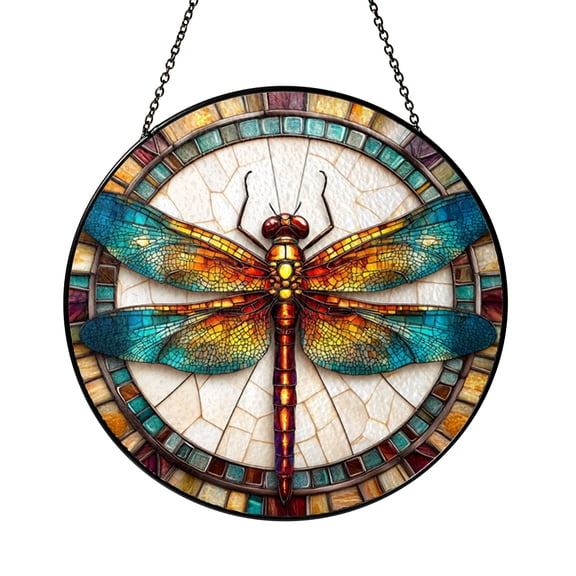 Winged Insect Stained Glass Suncatcher – Vibrant Window Decor