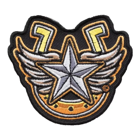 Winged Lone Star Horse Shoe Patch, Lucky Patches.