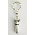 thumbnail image 1 of Winged Open Heart CREMATION URN Keepsake LASER ENGRAVED HEART - on Swivel Stainless Steel Keychain with Velvet Pouch &amp; Fill Kit, 1 of 3