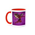 thumbnail image 1 of Winged Red Devil Demon Who Loves Metal, 11oz Two-Tone Red Mug, 1 of 7