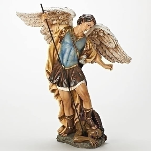 Winged Saint Michael 19 inch Resin Stone Inspirational Figurine Statue
