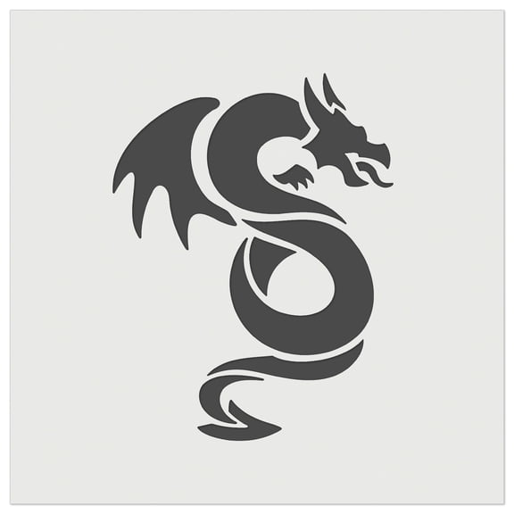 Winged Serpent Dragon DIY Cookie Wall Craft Stencil - 3.5 Inch