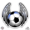 thumbnail image 1 of Winged Soccer Ball - 5" Vinyl Sticker - For Car Laptop I-Pad - Waterproof Decal, 1 of 1