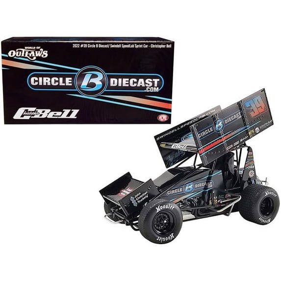 Winged Sprint Car #39 C. Bell "Circle B Diecast" Swindell Speedlab "World of Outlaws" (2022) 1/18 Diecast Model Car by ACME