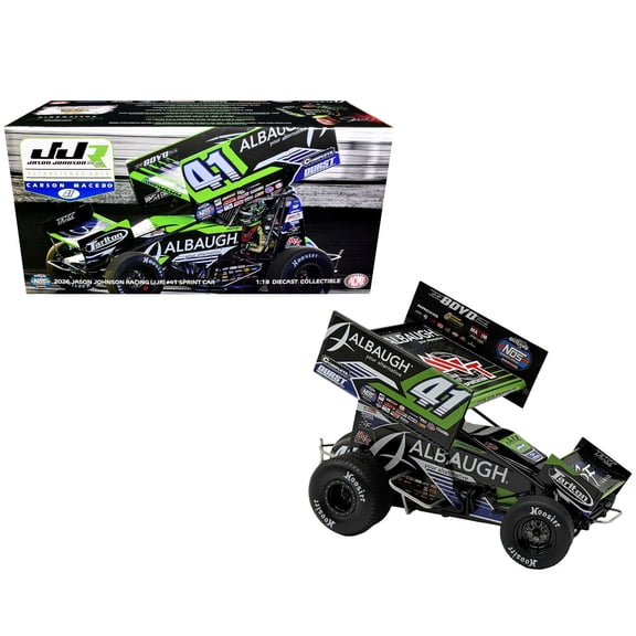 Winged Sprint Car #41 Carson Macedo "Albaugh" Jason Johnson Racing (2026) 1/18 Diecast Model Car by ACME