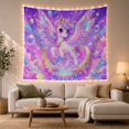 thumbnail image 1 of Winged Unicorn on Crescent Moon in Cosmic Nebulae, Dreamy Fantasy for Teen Girls, Celestial Home Decor Art, Birthday Gift Tapestry Wall Hanging for Bedroom and Dorm, 1 of 7