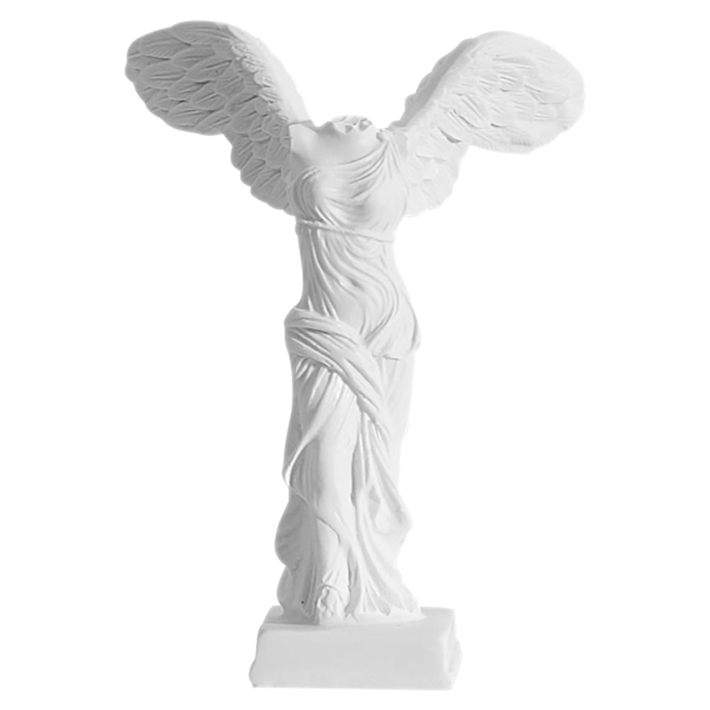 White Resin Winged Victory Goddess Statue for Home Decor