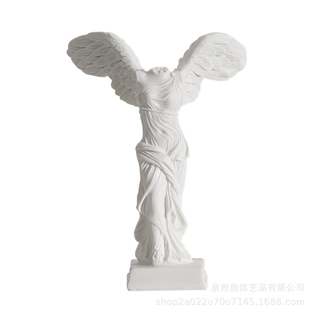 White Resin Winged Victory Goddess Statue for Home Decor