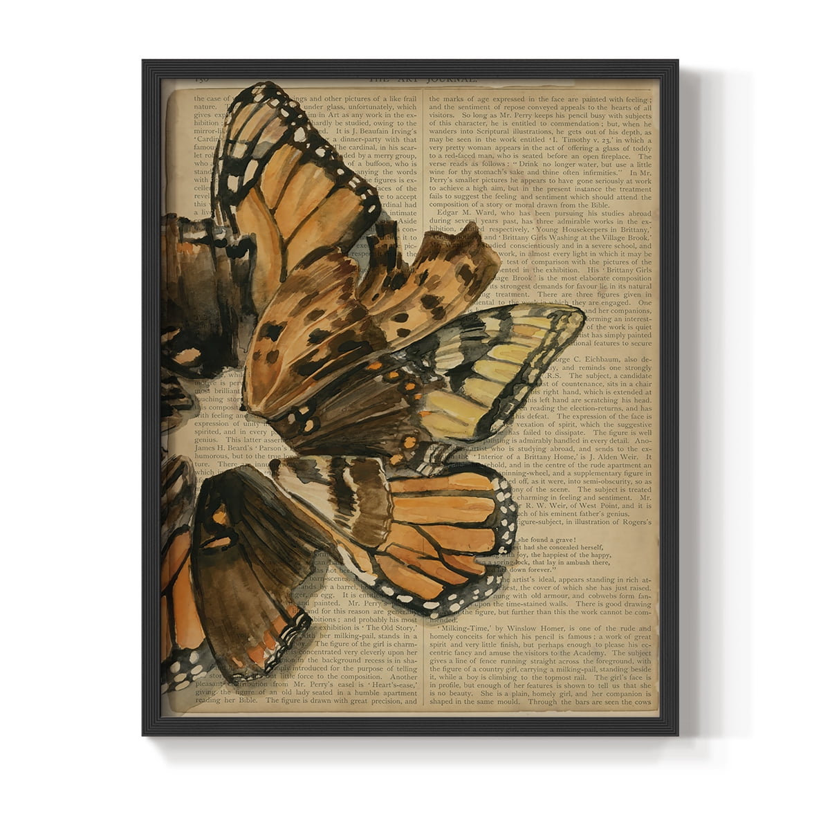 Winged Wreath I Framed Print - Solid Wood in Single Picture Frame Solid Wood 2 Framed Print