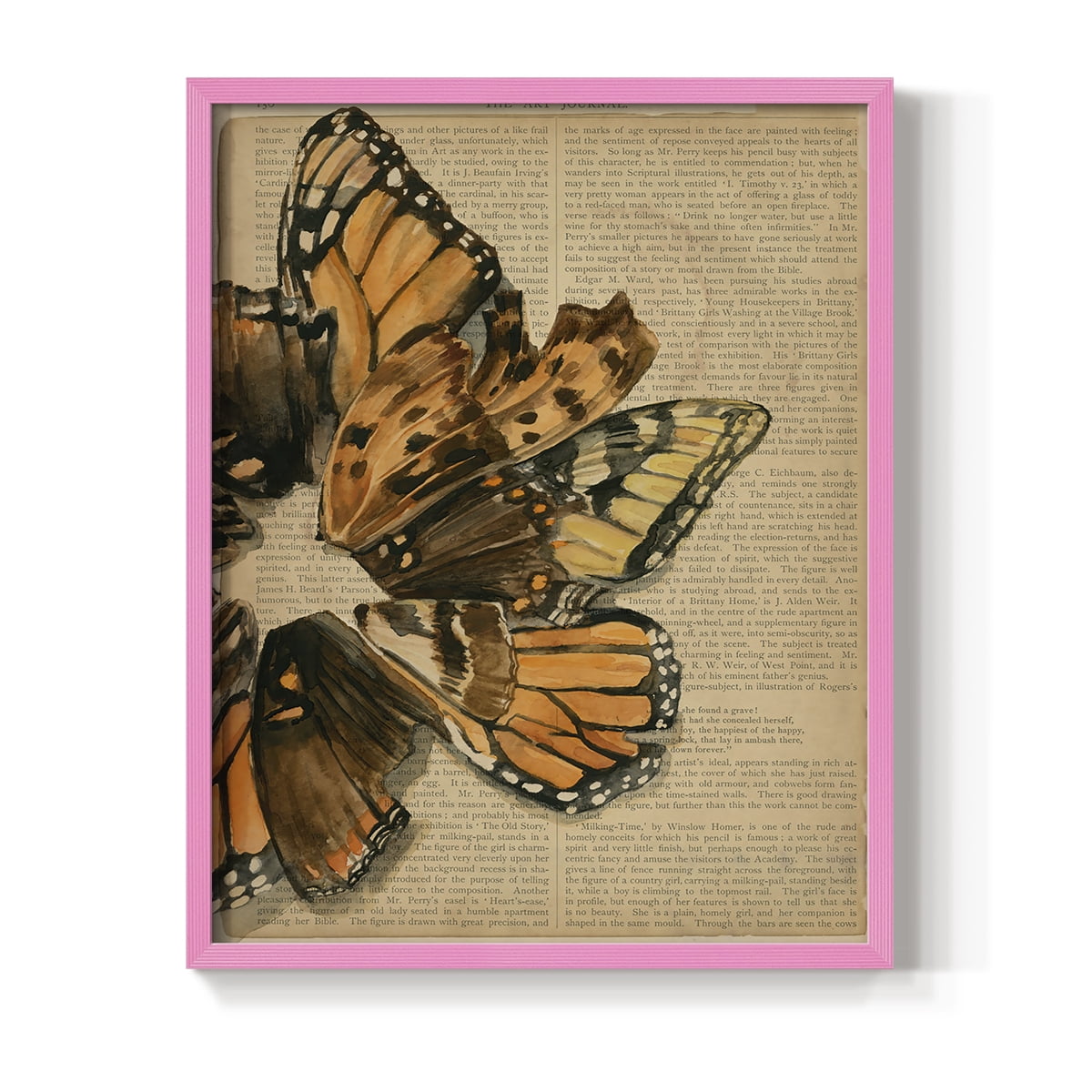 Winged Wreath I Framed Print - Solid Wood in Single Picture Frame Solid Wood 2 Framed Print