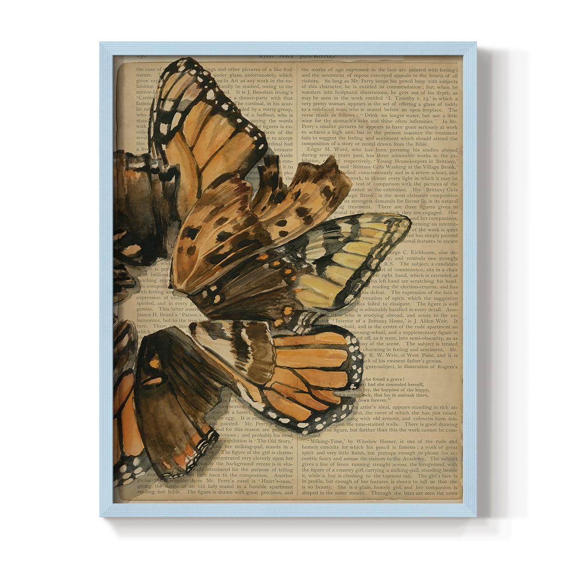 Winged Wreath I Framed Print - Solid Wood in Single Picture Frame Solid Wood 2 Framed Print