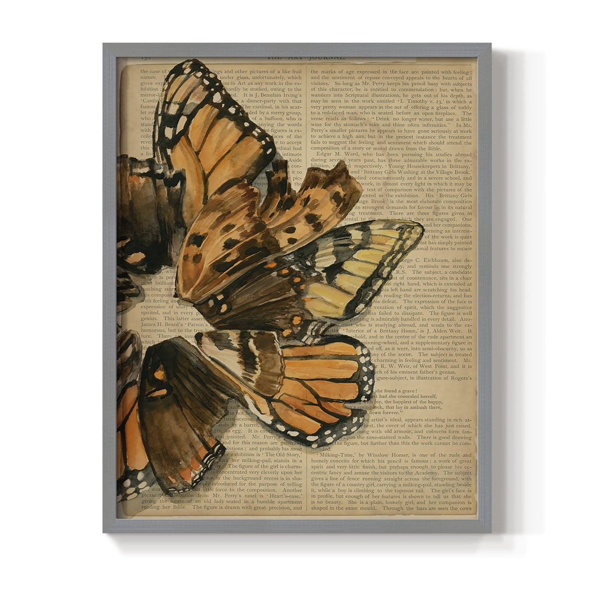 Winged Wreath I Framed Print - Solid Wood in Single Picture Frame Solid Wood 2 Framed Print