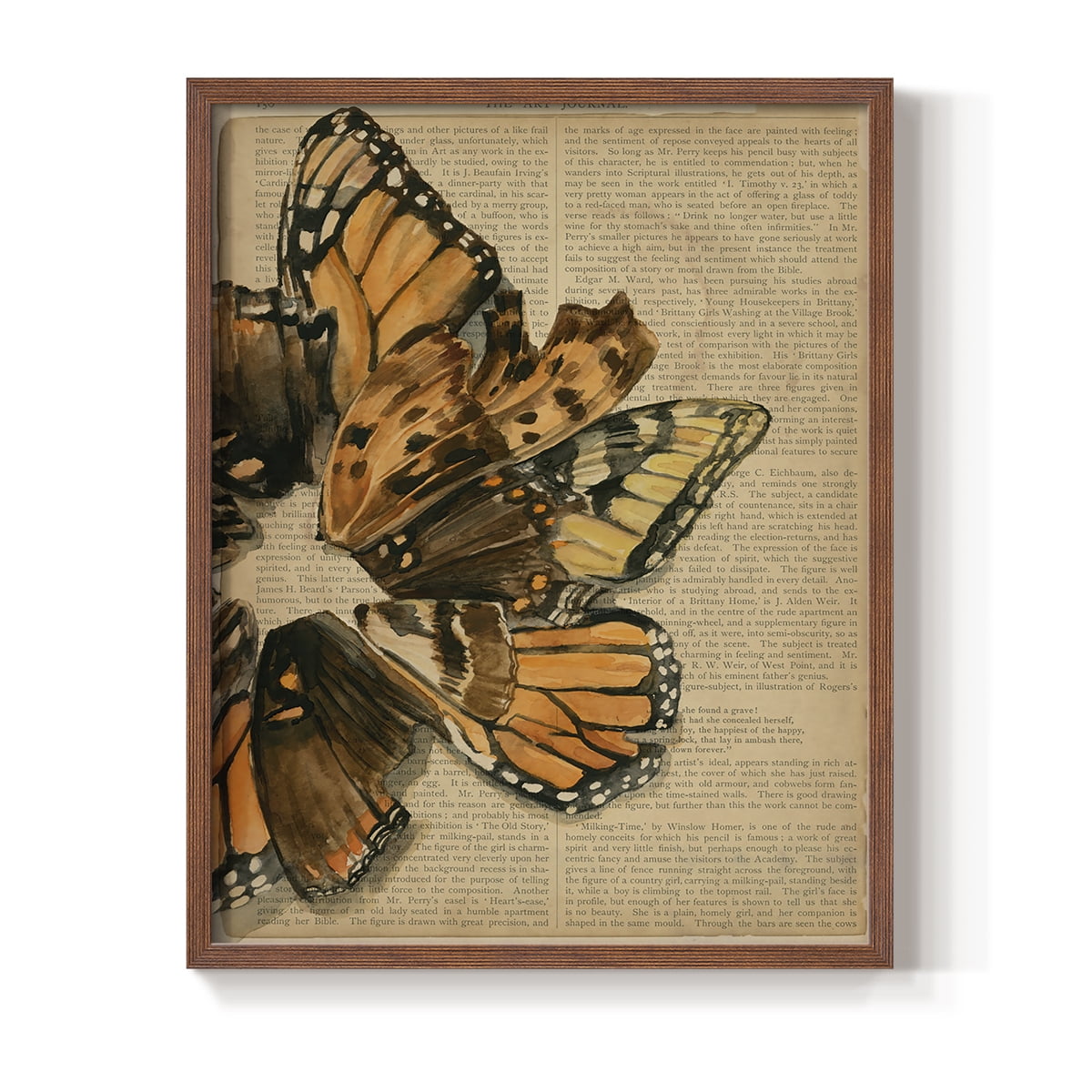 Winged Wreath I Framed Print - Solid Wood in Single Picture Frame Solid Wood 2 Framed Print