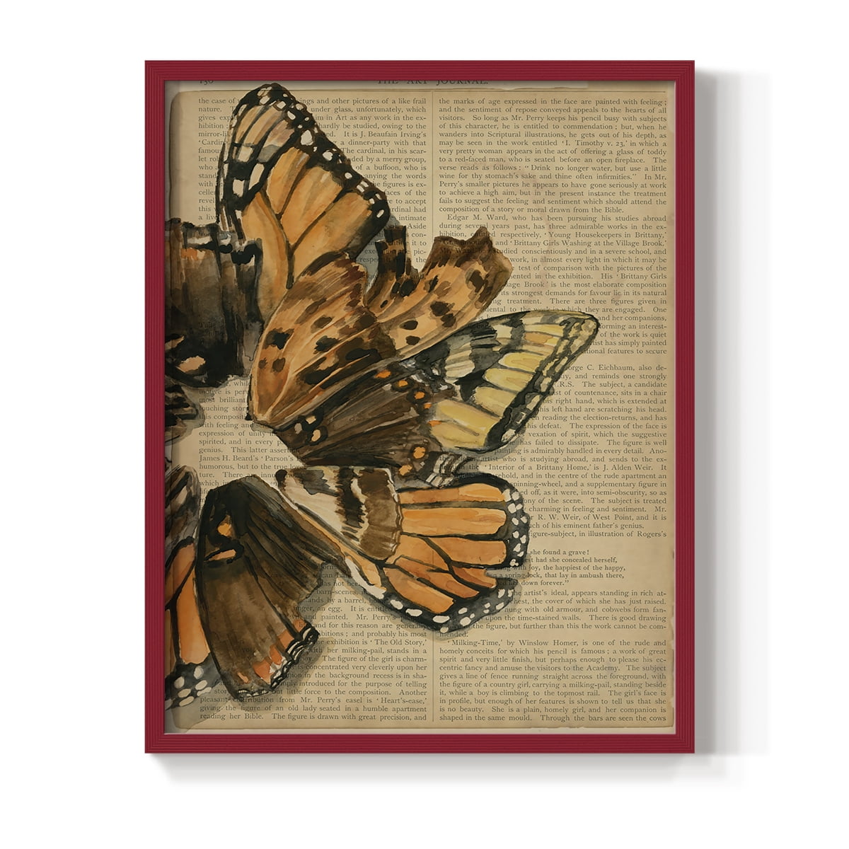 Winged Wreath I Framed Print - Solid Wood in Single Picture Frame Solid Wood 2 Framed Print