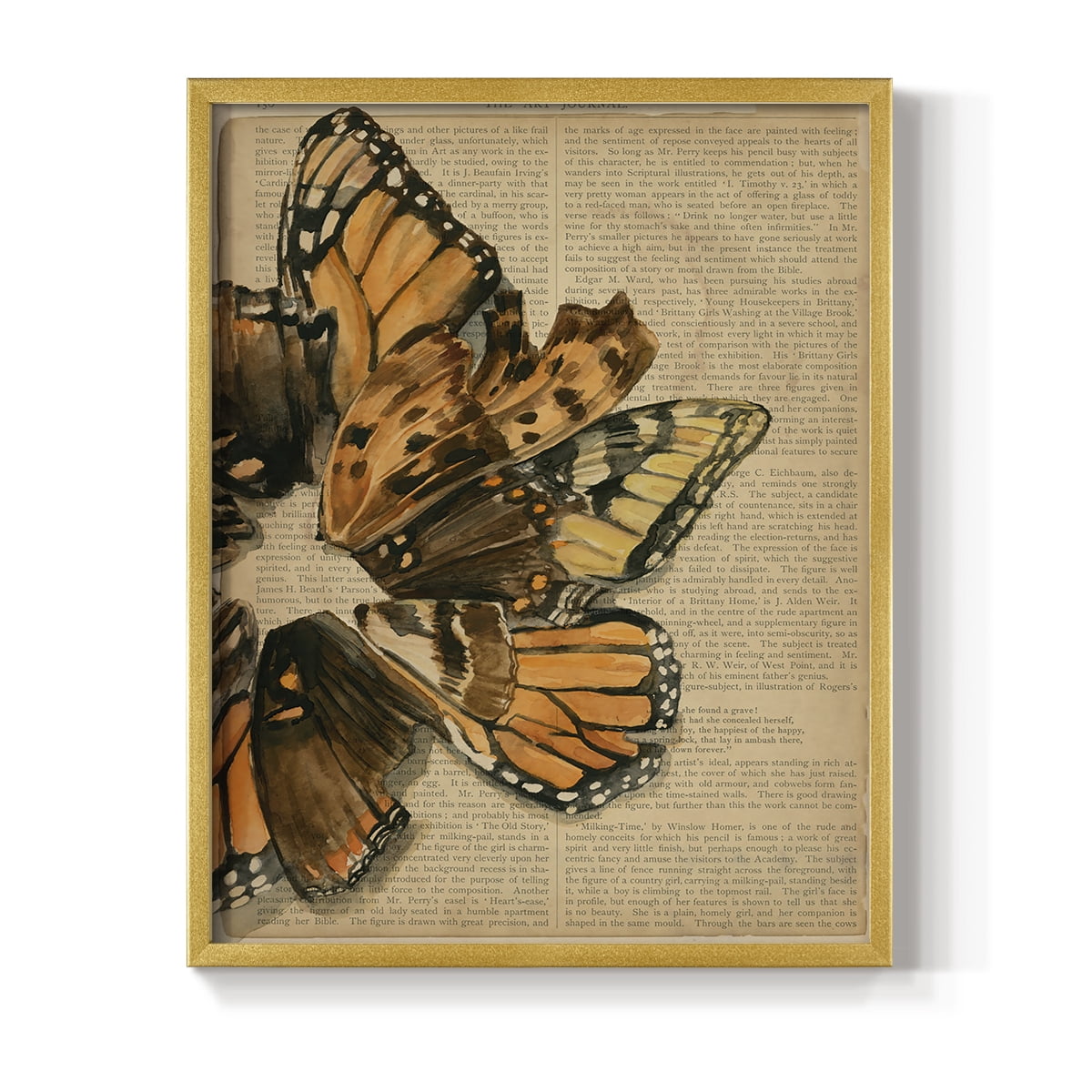 Winged Wreath I Framed Print - Solid Wood in Single Picture Frame Solid Wood 2 Framed Print