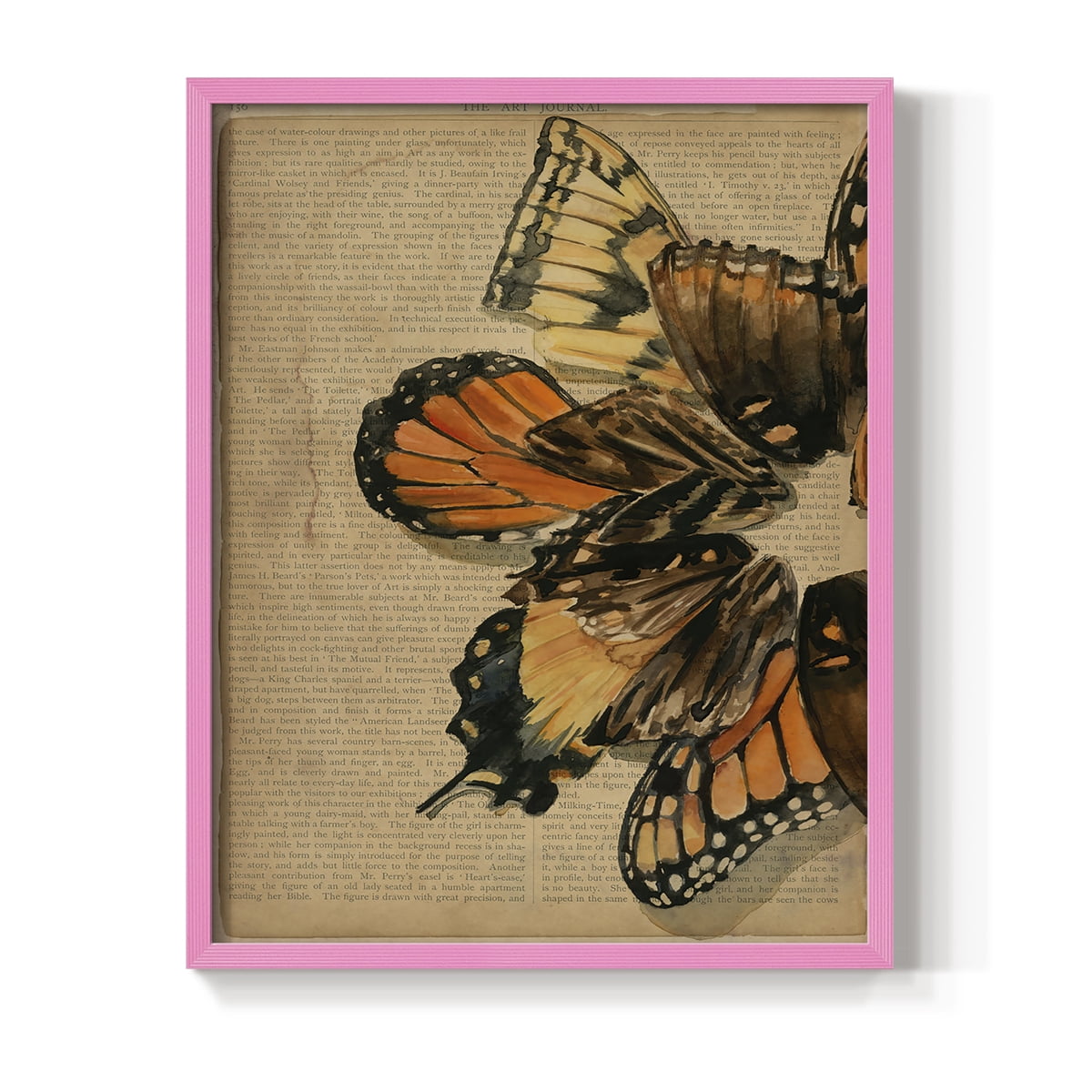 Winged Wreath II Framed Print - Solid Wood in Single Picture Frame Solid Wood 2 Framed Print