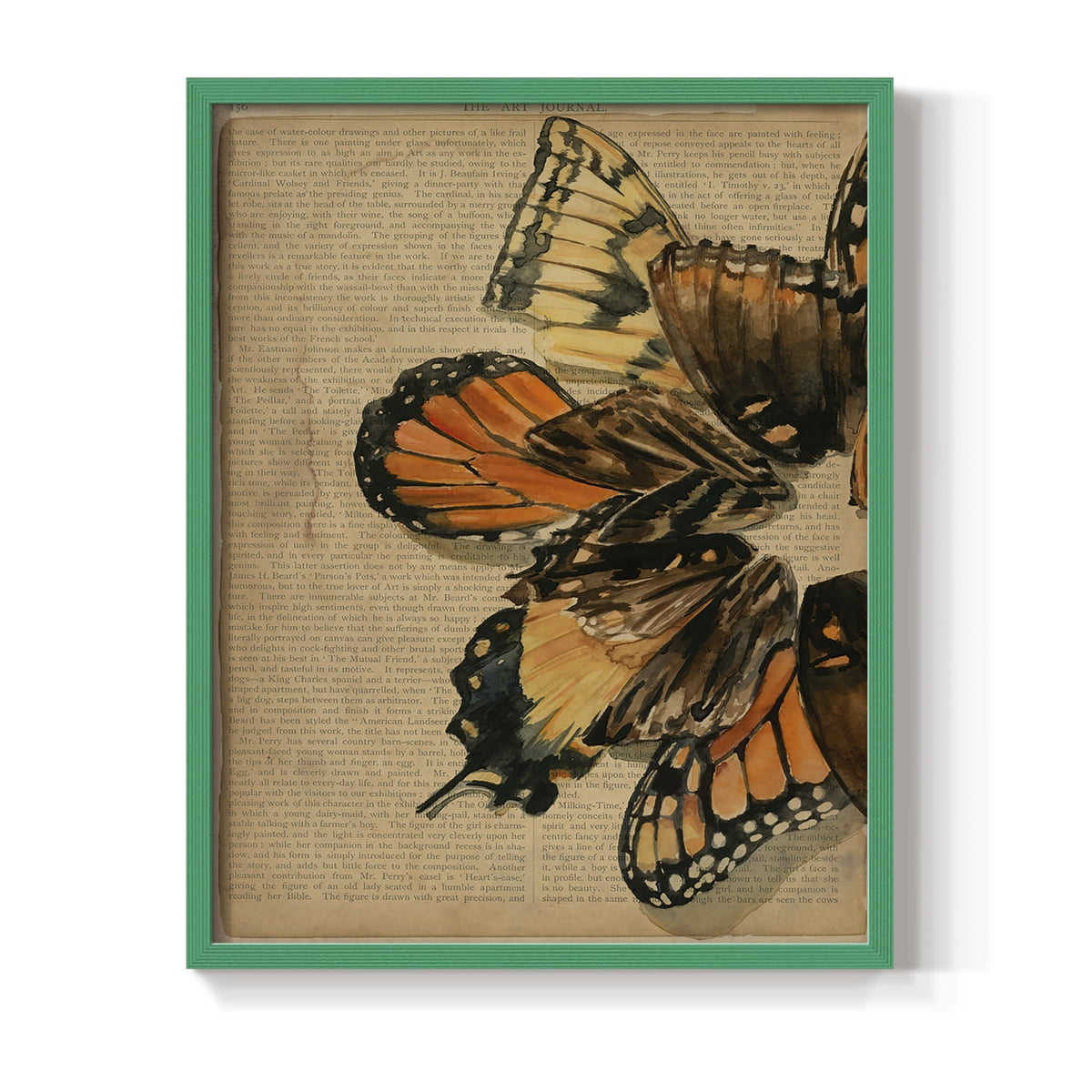 Winged Wreath II Framed Print - Solid Wood in Single Picture Frame Solid Wood 2 Framed Print