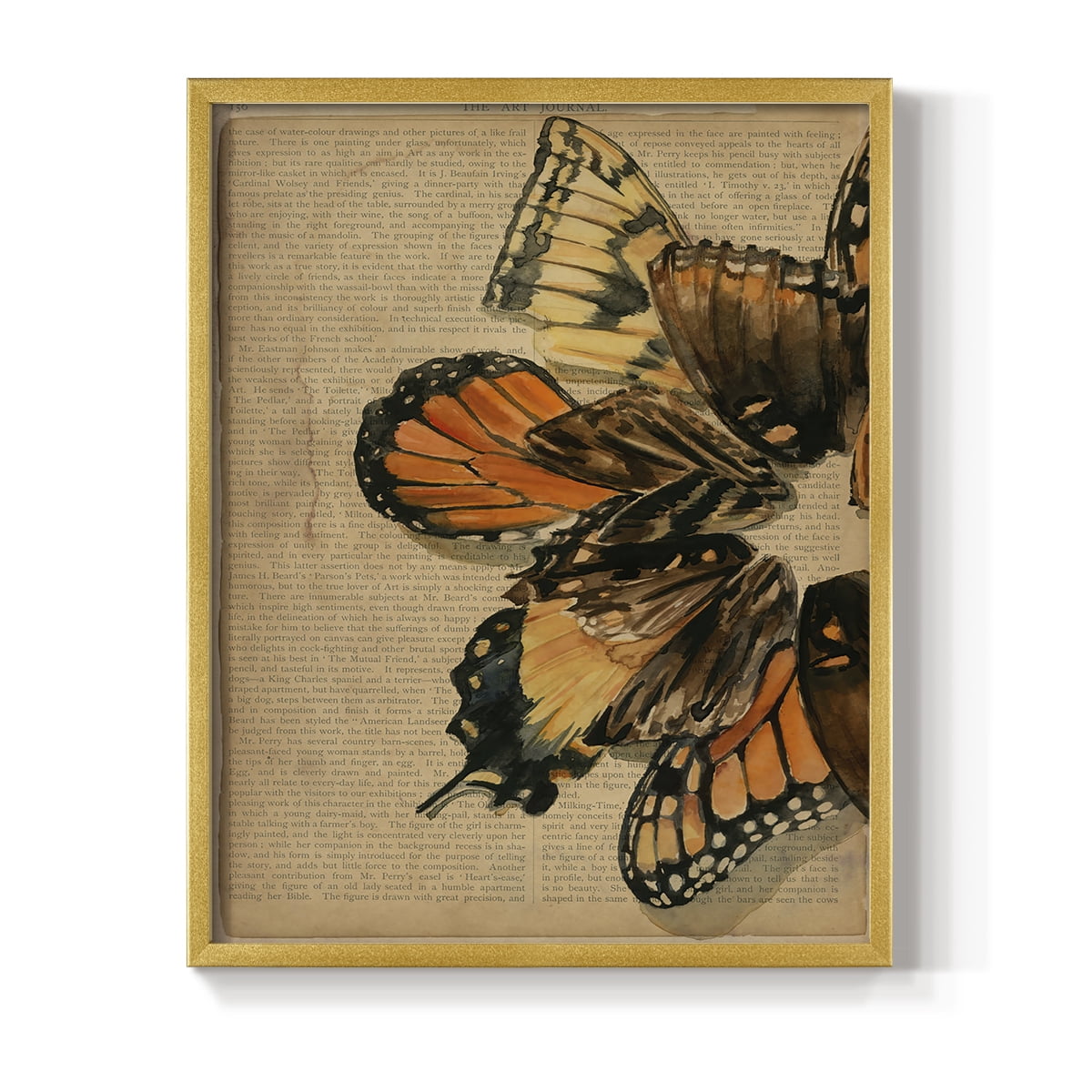 Winged Wreath II Framed Print - Solid Wood in Single Picture Frame Solid Wood 2 Framed Print