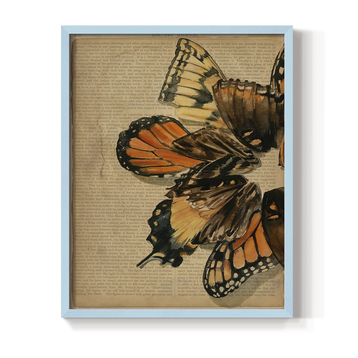 Winged Wreath II Framed Print - Solid Wood in Single Picture Frame Solid Wood 2 Framed Print