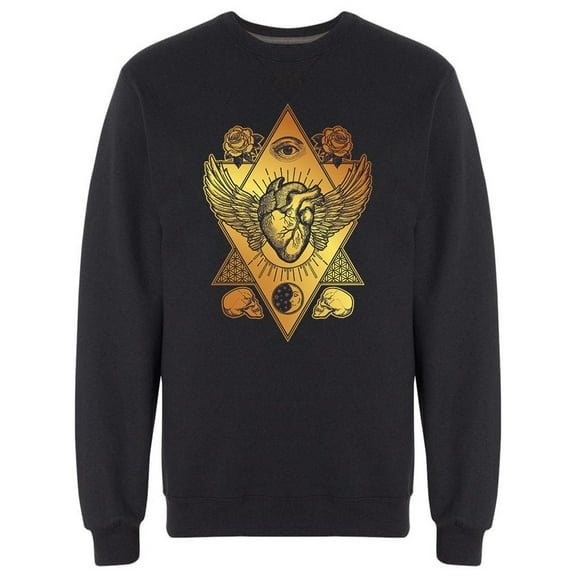 Winged Yellow Heart Sweatshirt Men -Image by Shutterstock, Male x-Large