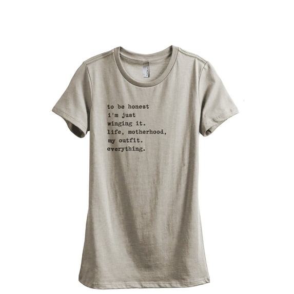 Winging It Motherhood Women's Fashion Relaxed T-Shirt Tee Heather Tan Medium