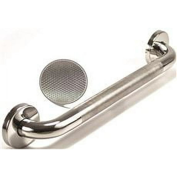 Wingits Grab Bar With Concealed Mount Flange Covers, 24 In. X 1-1/4 In., Bright Diamond Knurled Polished Stainless Steel