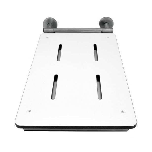 White Phenolic and Stainless Steel Wall Mount Shower Seat