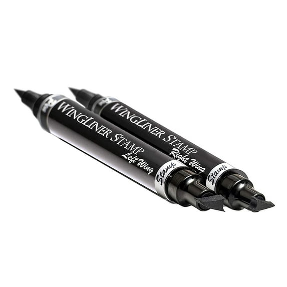 Wingliner Makeup Waterproof Long Lasting Eyeliner Stamp Pen Black/Brown 8mm - 2 Pack