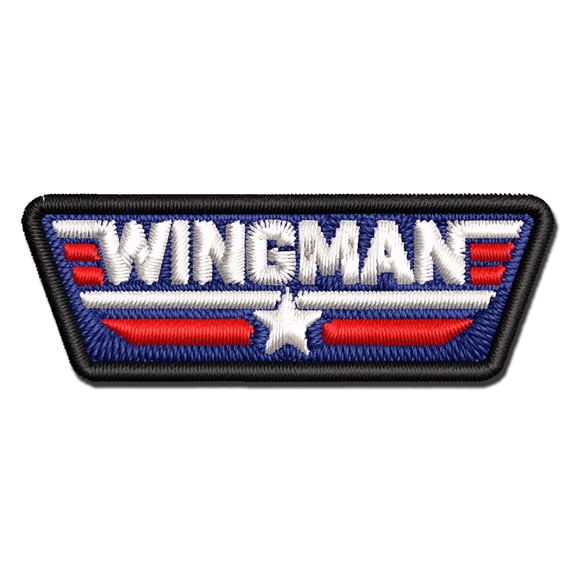 Wingman Military Stars and Stripes Applique Multi-Color Embroidered Iron-On Patch - 2.0 Inch Mini
