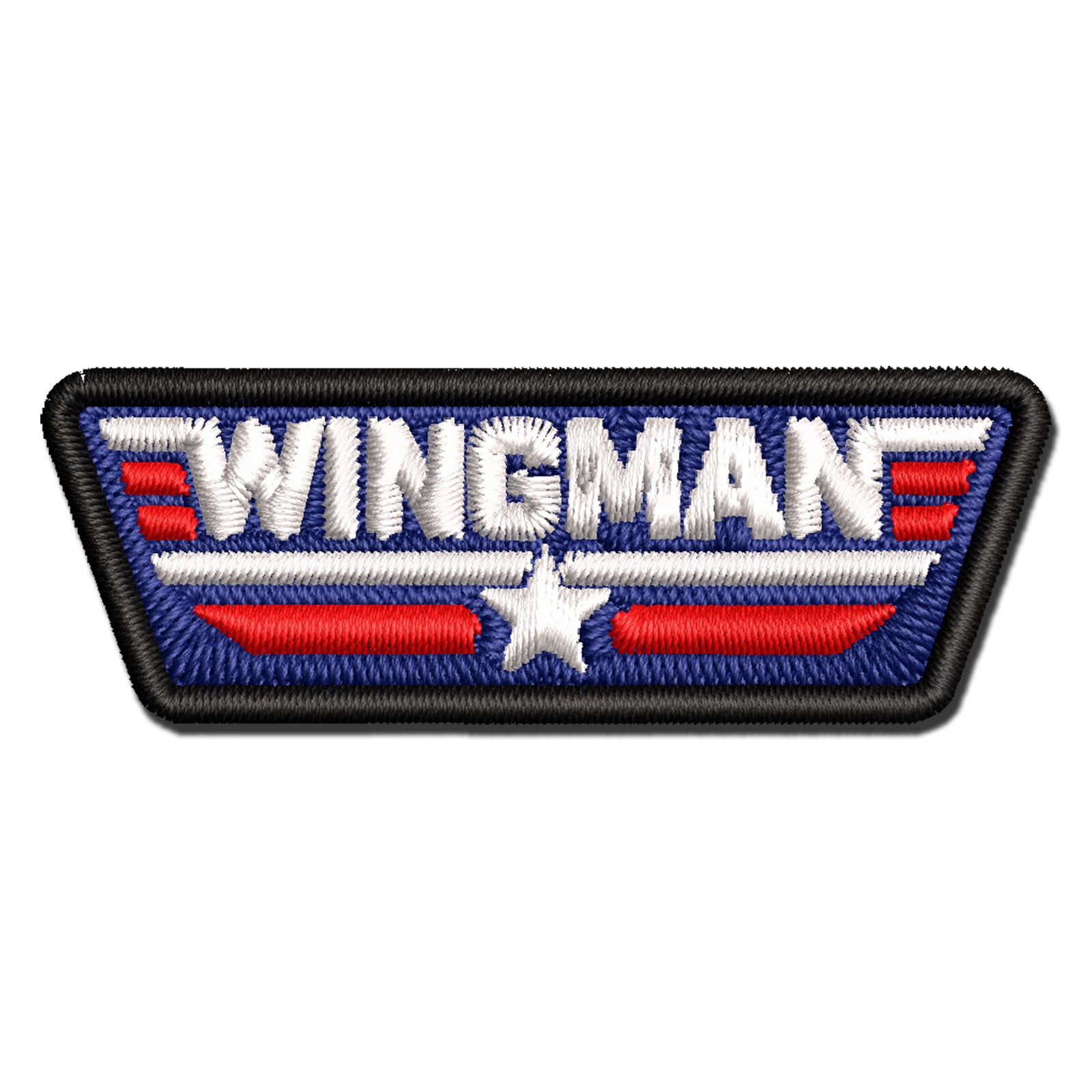 Wingman Military Stars and Stripes Applique Multi-Color Embroidered Iron-On Patch - 3.5 Inch Large