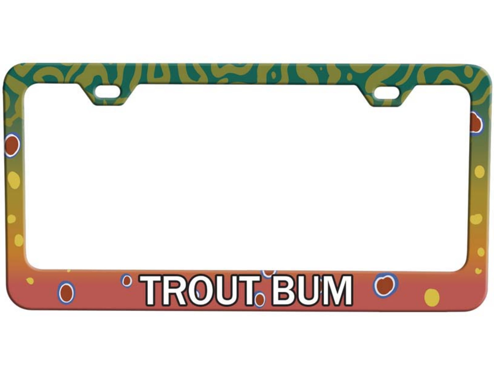 Wingo Outdoors License Plate Frame, Brook Trout/Trout Bum