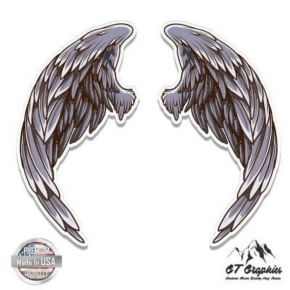 Wings - 8" Vinyl Sticker - For Car Laptop I-Pad - Waterproof Decal
