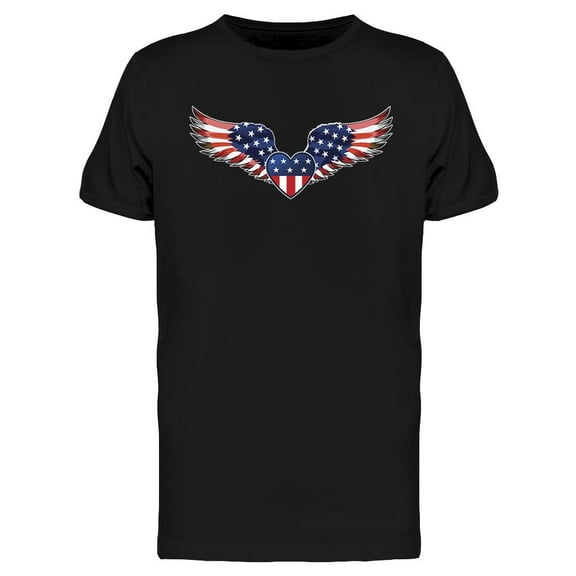 Wings And Heart  U S A T-Shirt Men -Image by Shutterstock, Male 3X-Large