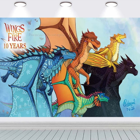 Wings Backdrop of Fire Banner Party Supplies Poster Movie Theme Background for Photography Birthday Decorations
