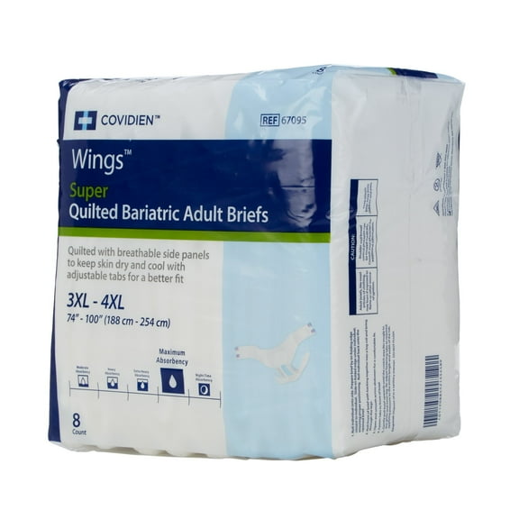 Wings Bariatric Tab Closure Brief, Case, Heavy Absorbency (32 Count)