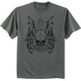 thumbnail image 1 of Wings Crossbones Skull T-shirt Mens Graphic Tee, 1 of 1