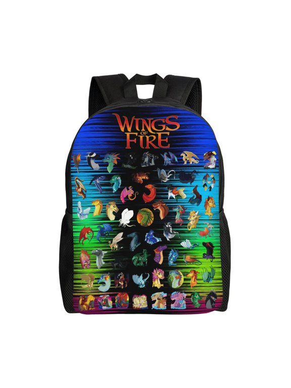 Wings Dragon of Fire Lightweight Backpack Laptop Shoulders Bag Bookbag Daypack Travel Women Men