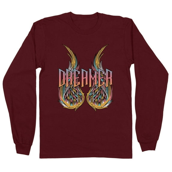 Wings Dreamer Long Sleeve Shirt Unisex Small Maroon
